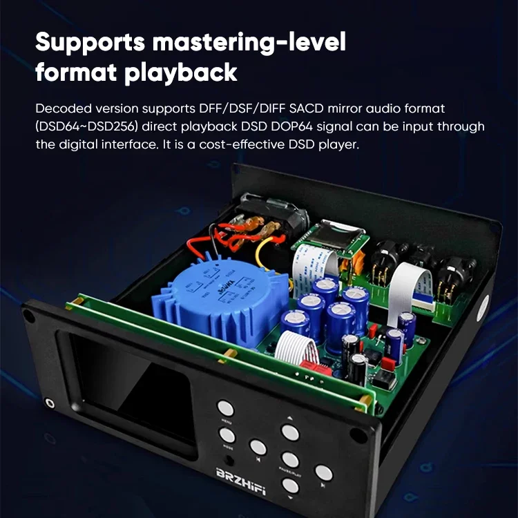 BRZHIFI Remote Control Dual Core ES9038Q2M COAX RCA XLR USB DSD DAC Lossless Audio Hifi Digital CD Player