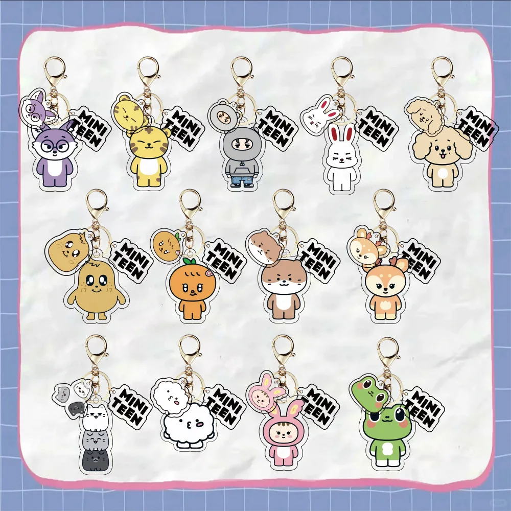 17 KPOP Miniteen Acrylic Keychain Keyring S.COUPS JEONGHAN JUN HOSHI DINO WONWOO WOOZI DK MINGYU THE8 SEUNGKWAN Cartoon Keychain