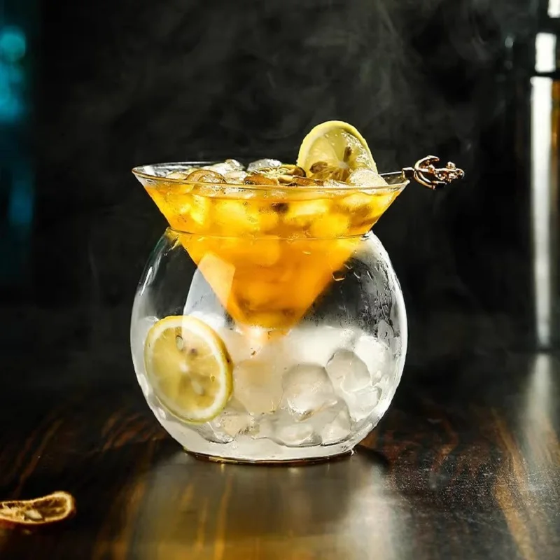 

150ml 5oz Elegant Sophisticated Wholesale Ball Base Martini Chiller Cocktail Glass Set Caviar Server Bowl Cool Cup Cocktail kit