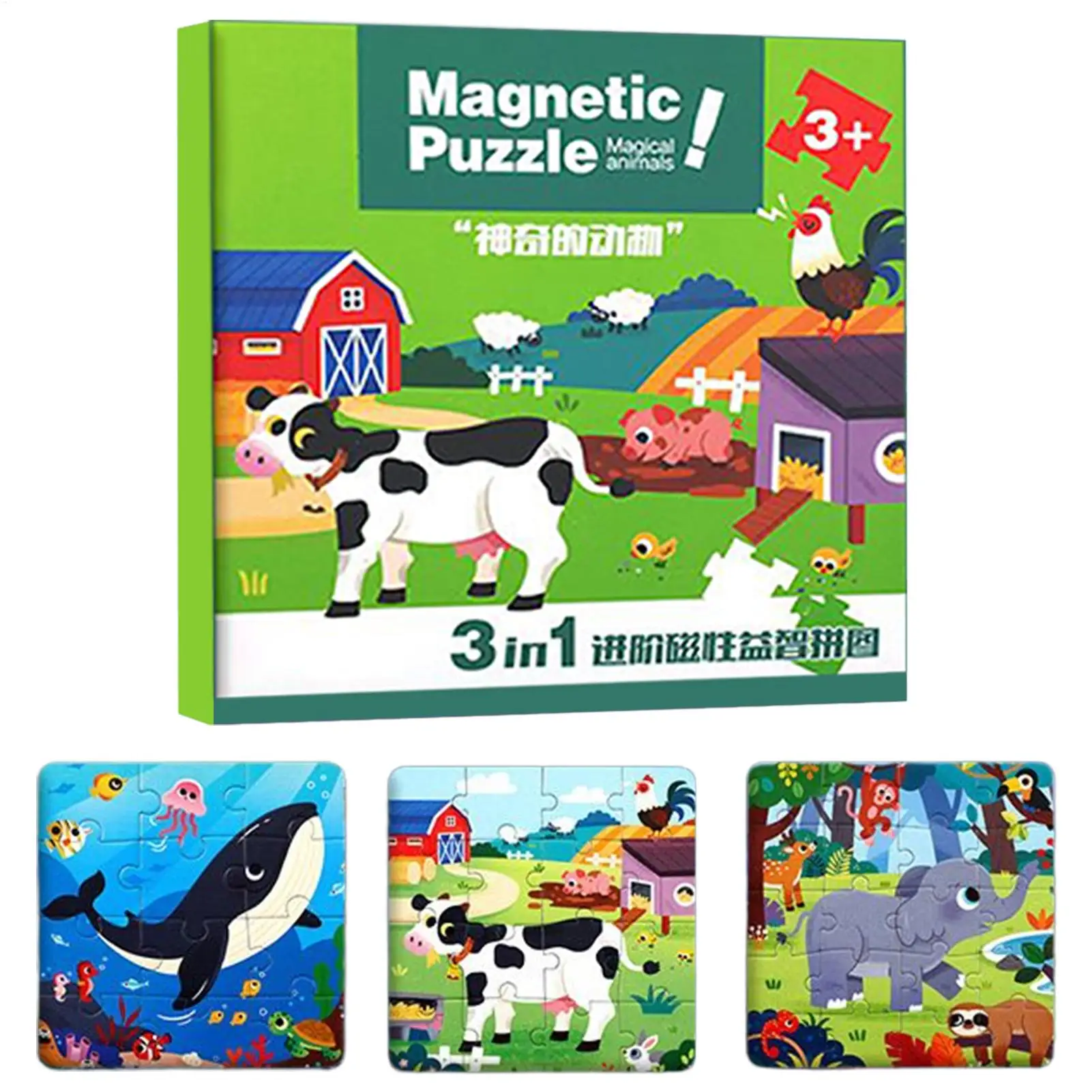 Magnetische Szene Puzzles Spiele für Kinder Beschäftigt Ruhig Cartoon Tier Puzzle Buch Baby Pädagogisches Montessori Spielzeug kinder Geschenke