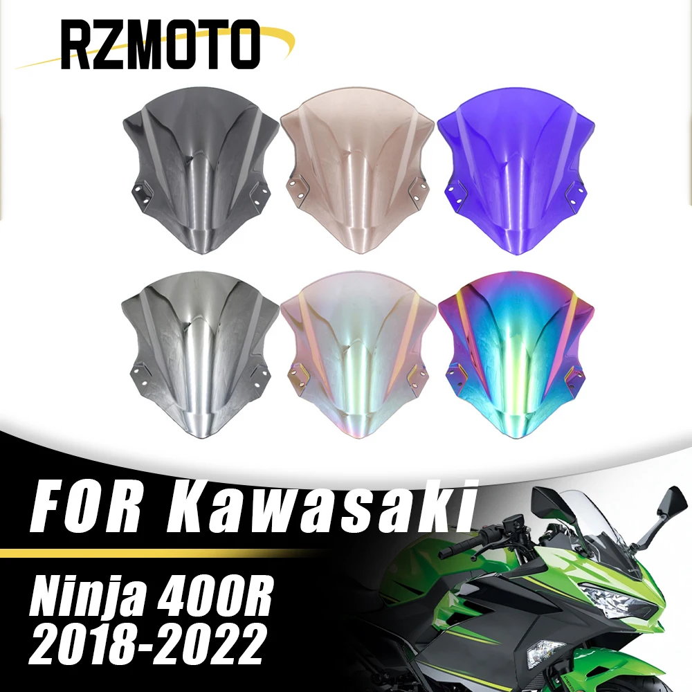 Motorcycle Windshield WindScreen Screen Protector Scooter For Kawasaki Ninja 400 R EX400 EX400R ex400 r 2018-2022