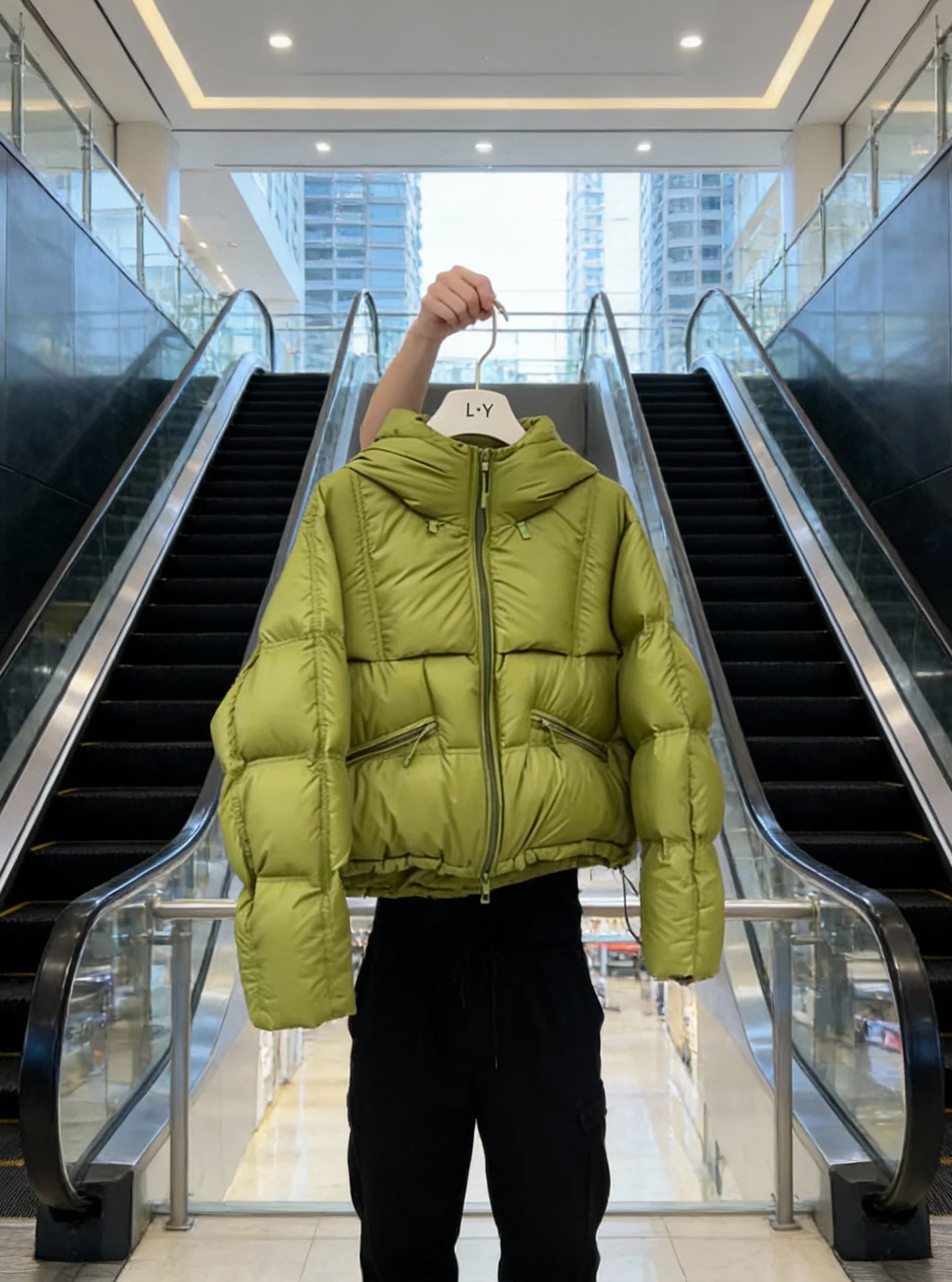 

Puff een ort Women's down Jaet 2025 New Winter Thiened Casual Sle High Polyester Fiber Du down Filling Ci Leisure