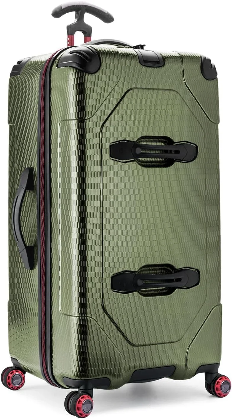 HOME.Hardside Spinner Trunk Luggage, Expandable, Dark Green