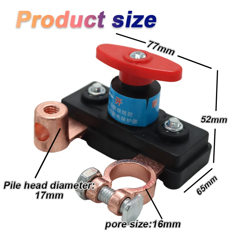 12V-24V Battery Disconnect Switch  Copper Marine Battery Isolator Main Power Cut Off Battery Kill Switch for Car Truck RV Boat