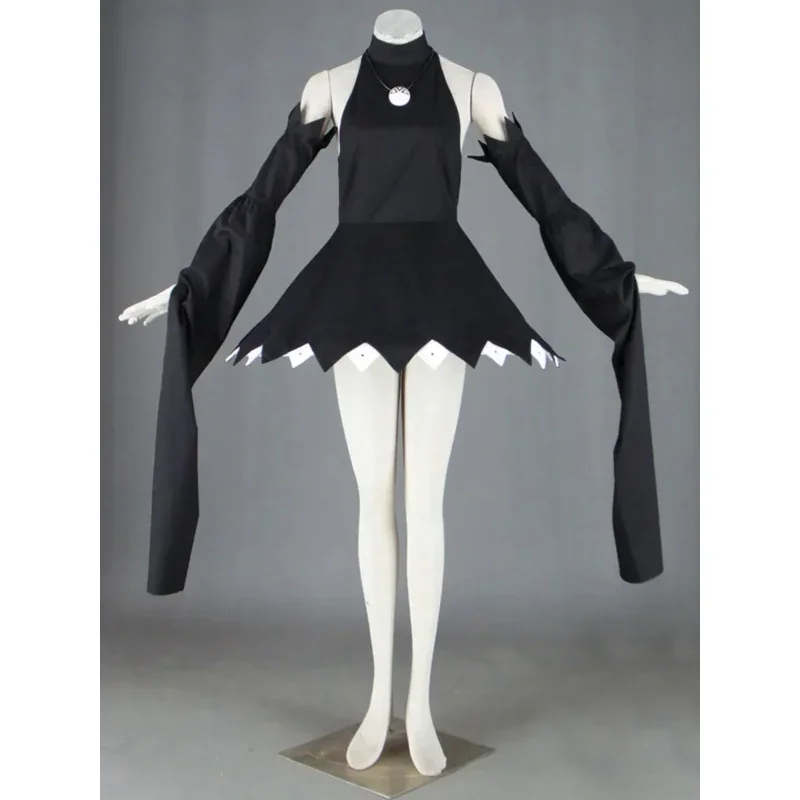 ZA01 أنيمي تأثيري الروح الآكل بلير تأثيري فستان أسود مع شعر مستعار تأثيري حلي Halloween1Lm @