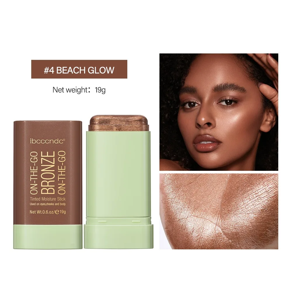 Rosto iluminando alto brilho vara rosto bronzer à prova dwaterproof água aliciamento vara conjunto blush iluminar destaque pó terno dança