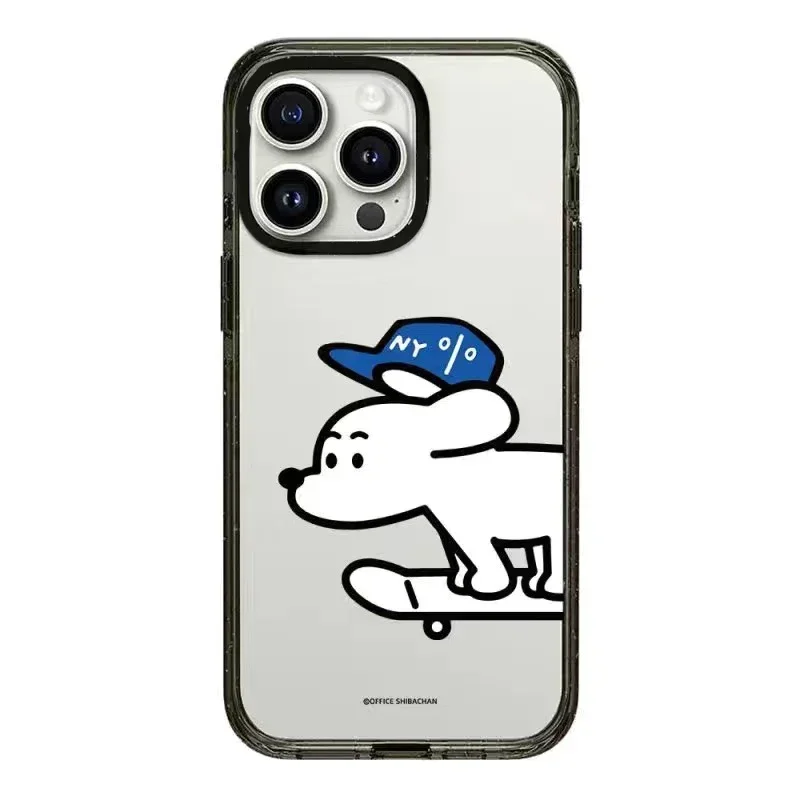 

2.0 Acrylic Upgrade Border Skateboard Dog Phone Case Cover for iPhone 11 12 13 14 15 Pro Max Case for iPhone 15 ProMax