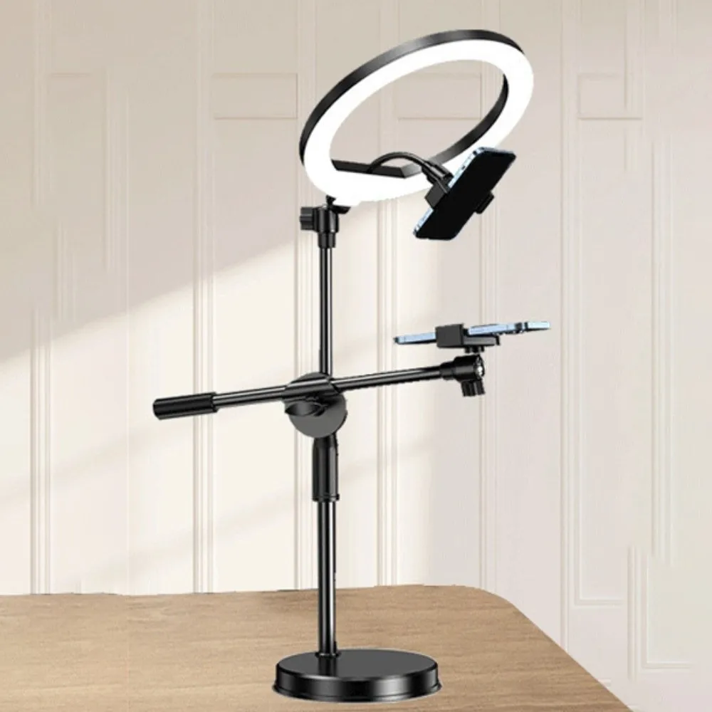 

Lighting Bracket Telescopic Phone Stand 26cm Fill Light Overhead View Folding Phone Stand Portable Stable Base