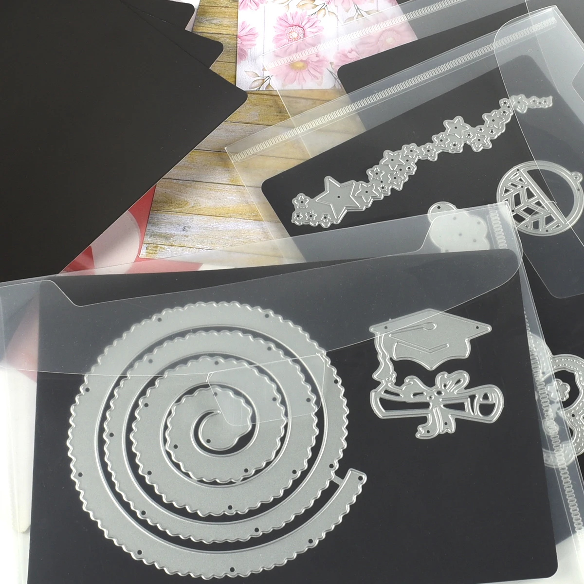 Scrapbook Storage Envelopes and A5 Size Rubber Magnetic Sheets For DIY Metal Cutting Dies Storage