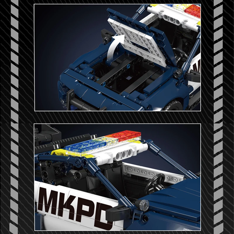 MOULD KING-Technical City Police Barricade Vehicle Model Building Blocks, Bricks Puzzle Toy, Montagem Presente de aniversário para crianças, 15073