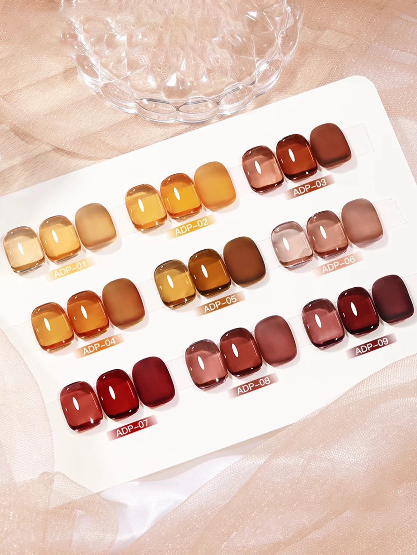 1-9pcs 15ml Autumn Nail Tortoise Shell Amber Glass Gel Nail Polish UV LED Curing Holiday Women's Gift Nail Art Daily Supplies