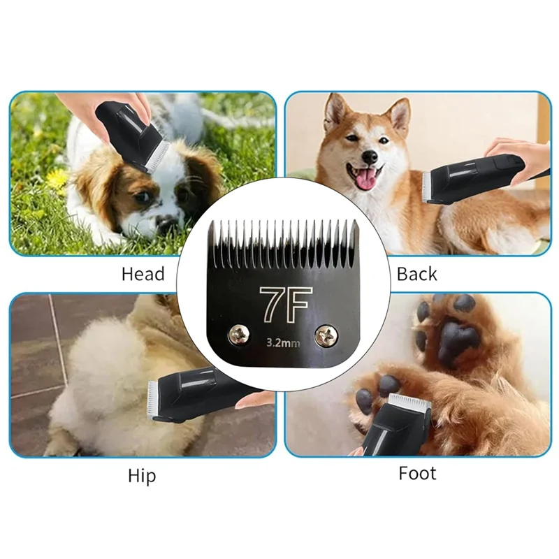 BAAG-For Wahl KM 10 For Andis AG/AGC/SMC/Oster A5/Classic 76 동물용 클리퍼 7F 3.2Mm 프로 탈착식 블레이드 교체 부품