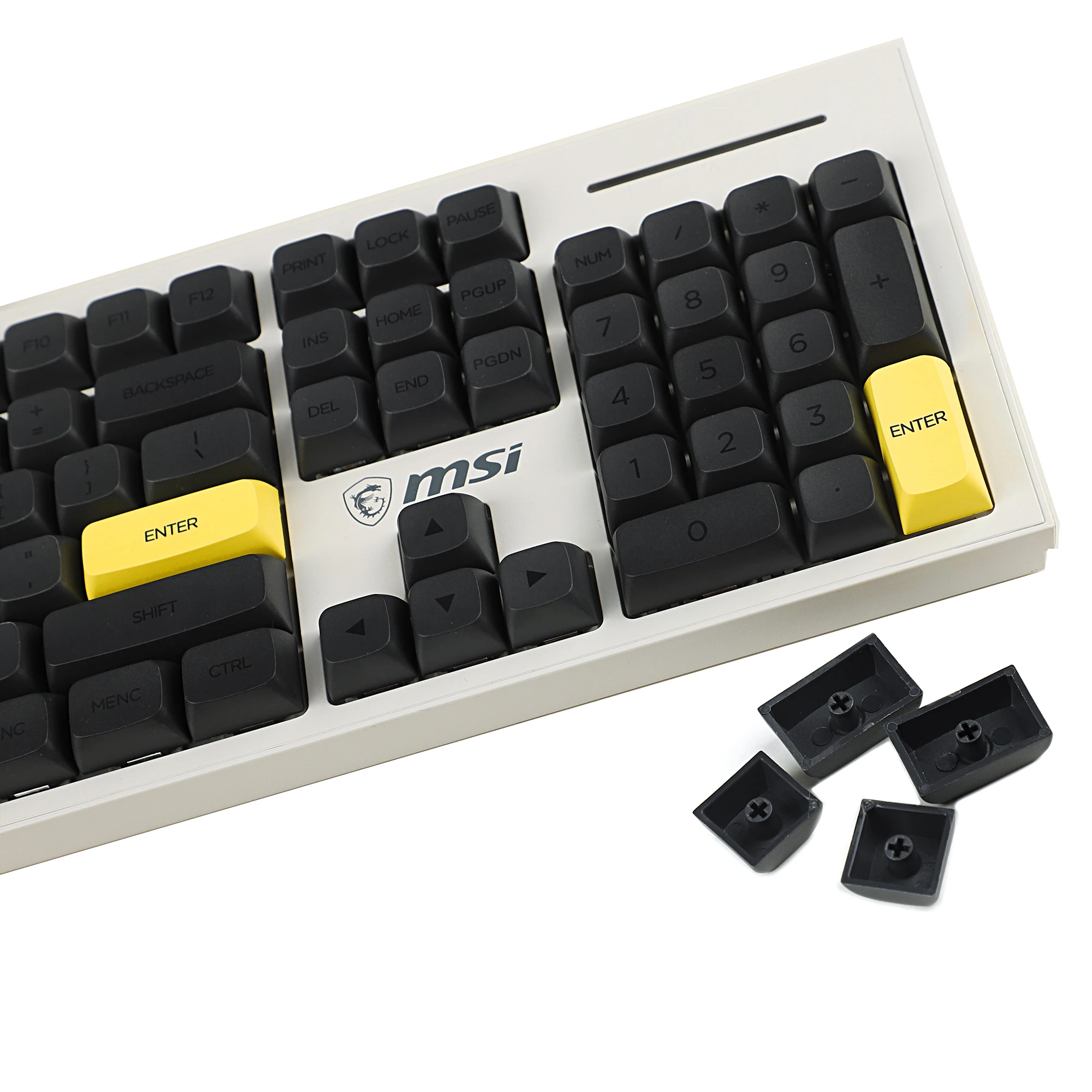 YMDK 125 ZDA Profile XDA v2 Dye Sub PBT Gentleman Yellow Gray Keycaps For 104 TKL 60% 96 84 68 64 MX Switches Keyboard