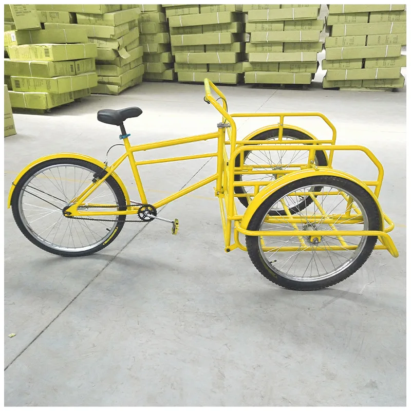 Export 26 Inch Single-speed Heavy-duty Cargo Pulling Reverse Tricycle Pedal Box Tricycle