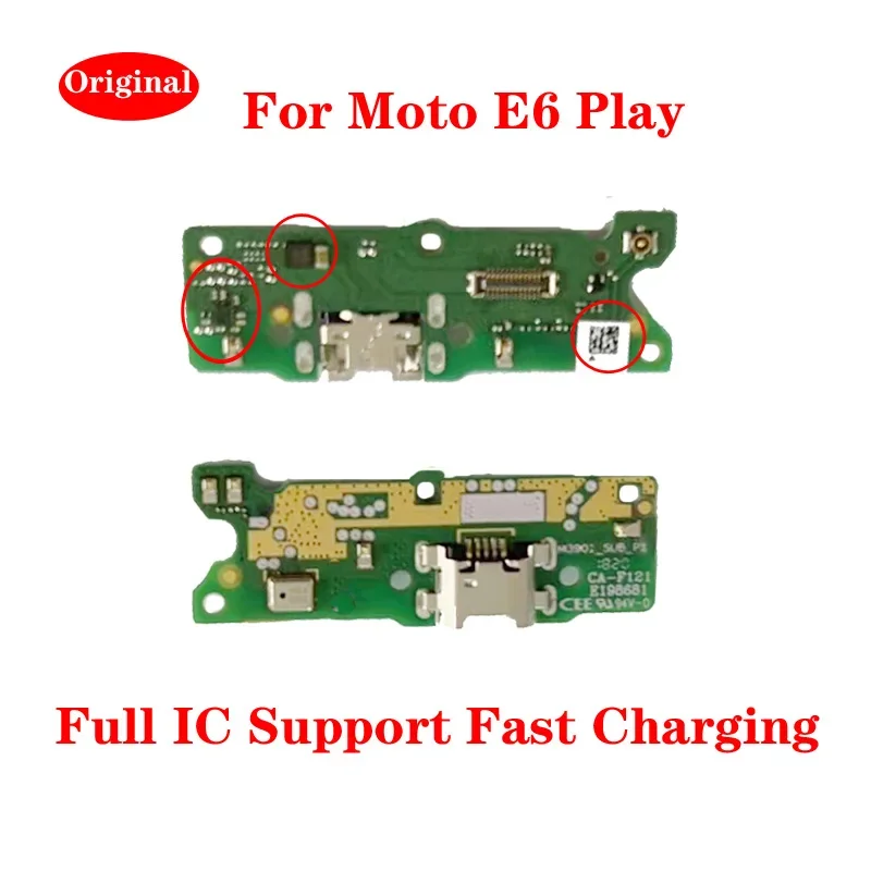 

Для Motorola Moto E6 Play USB-разъем для зарядки док-станции, порт зарядного устройства для микрофона, плата, запасные части для кабеля FLex