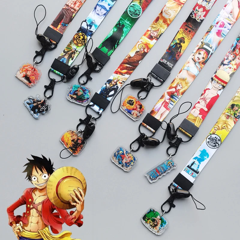 Japan Anime One Piece Neck Strap cordini per Key ID Card Cartoon rufy Badge Holder corda Cute portachiavi Toy Gift