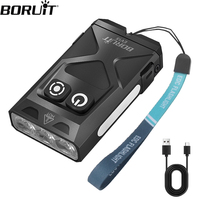 BORUiT EV15 EDC Flashlight Keychain Light 1000LM Portable Mini Torch Type-C Charging Magnet Work Light Camping Pocket Lantern
