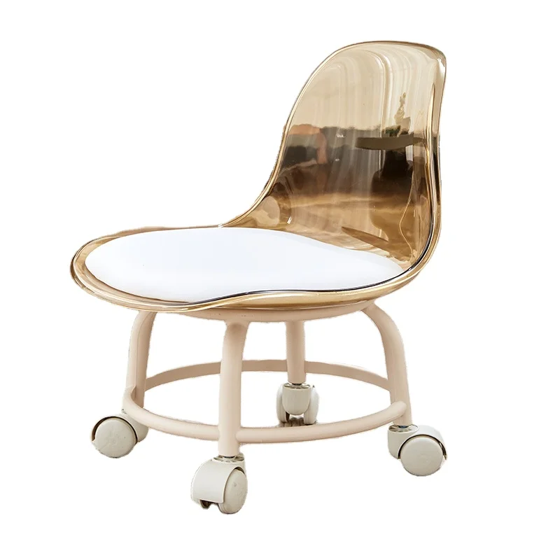 

Transparent plastic roller stool rotating small stool roller stool with universal wheelchair