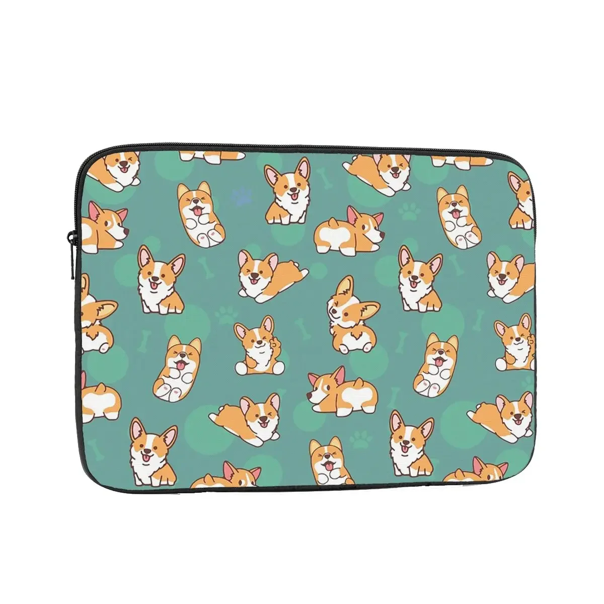 Corgi Puppy Fun - Green Notebook Laptop Bag Case Pouch 10 12 13 15 17 Inch For Macbook Air Pro Tablet Shockproof Case Bag