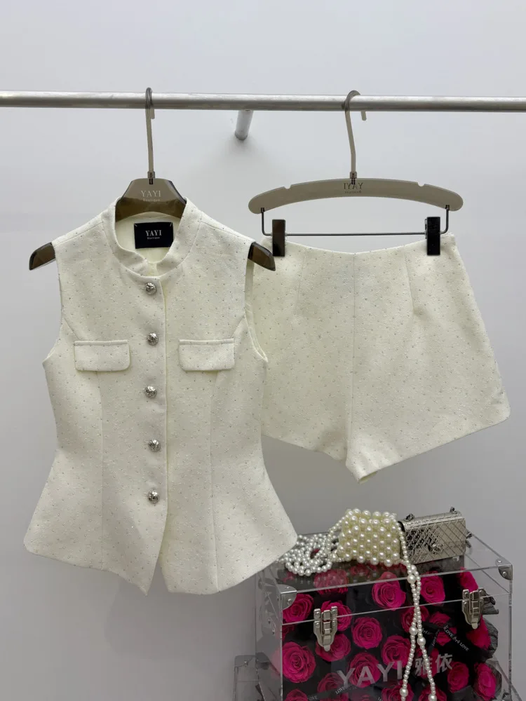 

3pcs/pack Wholesale Drop Shipping Newest High Quality French Fashion Women 2 Piece Sets Tweed Collection