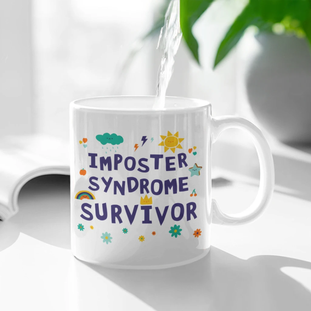 

Imposter Syndrome Survivor Ceramic Cup Coffee Oatmeal Breakfast Cup Creative Personality Mug