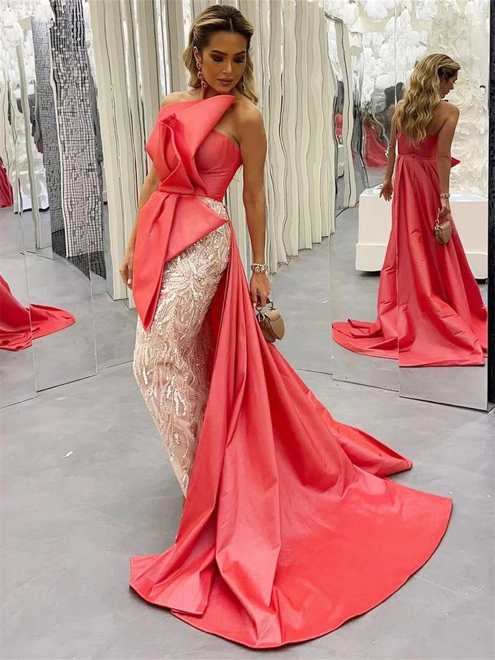 Sexy Seitens chlitz Brautkleider klassisches rücken freies Kleid modische A-Linie glamouröse boden lange Party Vestidos de Novia