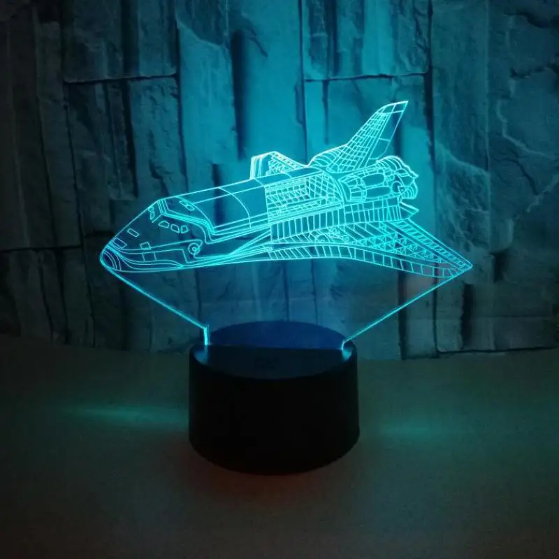 Spaceship 3d Small Night Light Lovely 7 Color Change 3d Lamp Christmas Gift For Baby Room Lights Led Usb Kids Lamp