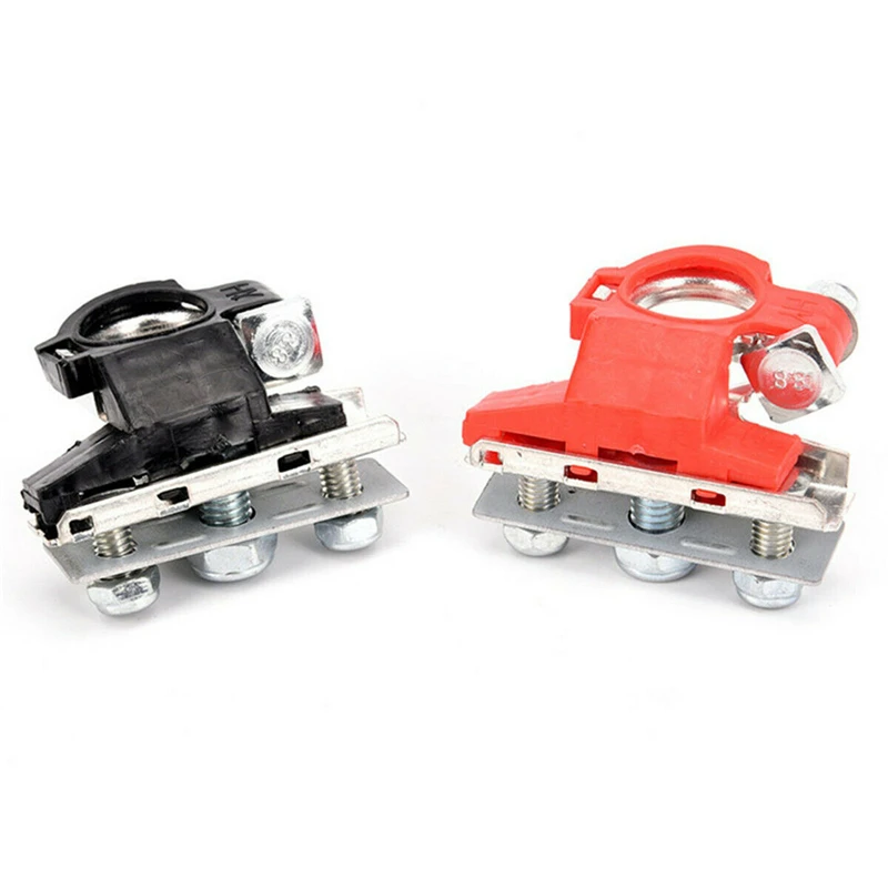 2Pcs Car Top Post Battery Terminals Wire Cable Clamp Terminal Connectors Quick Release Car Accessories