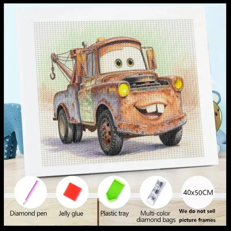 

1PC Full Drill 5D Diamond Painting Kit, DIY Disney Pixar Cars Mater Tow Truck Cartoon Character Art, Sparkling Crystal Rhineston