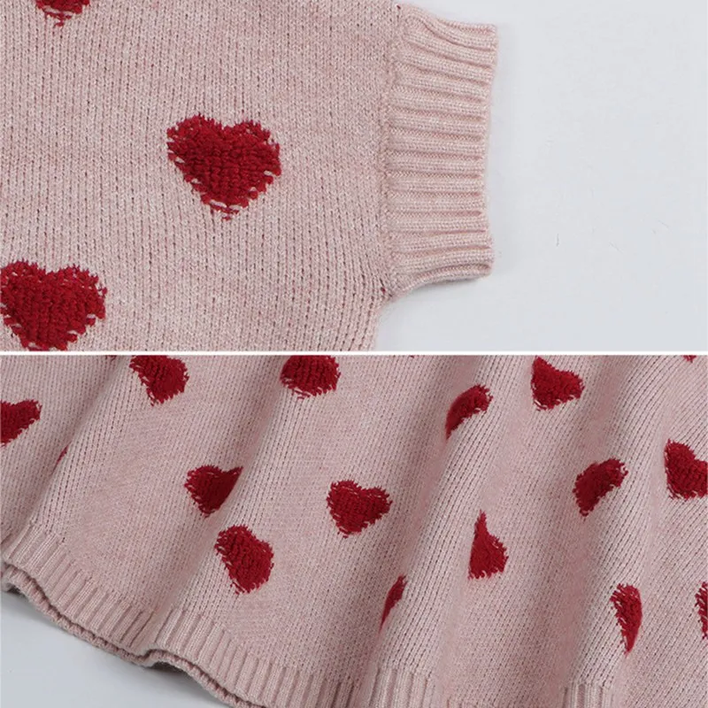 Nuovi maglioni per ragazze modello a cuore dolce mantello con cappuccio bambino bambini casual mantello confortevole cappotti pullover per bambini top San Valentino