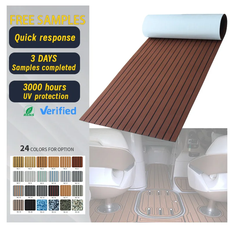 Efficient Maximum Comfort Dark Fully Customizable Thickness Brown Over Black Grooves Boat Decking