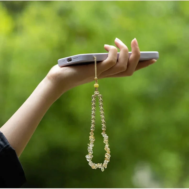 

Original natural citrine mobile phone pendant exquisite wrist pendant simple jewelry gift for friends