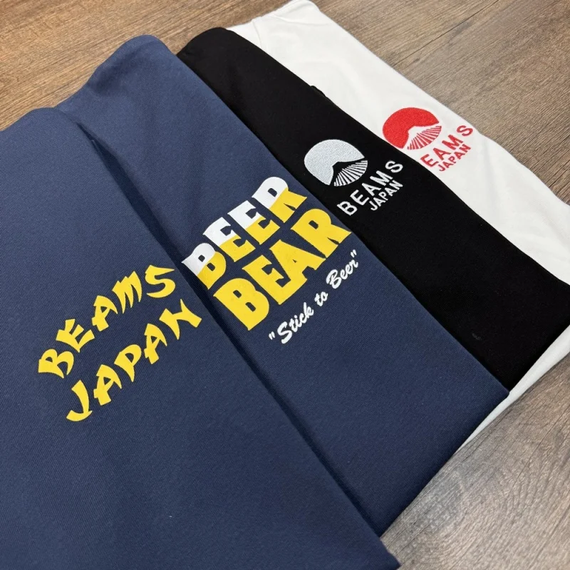 Summer Black White Unisex Tops Embroidered Snow Mountain Logo Beams Tshirt Breathable Casual Loose Cotton Men Women Short Sleeve