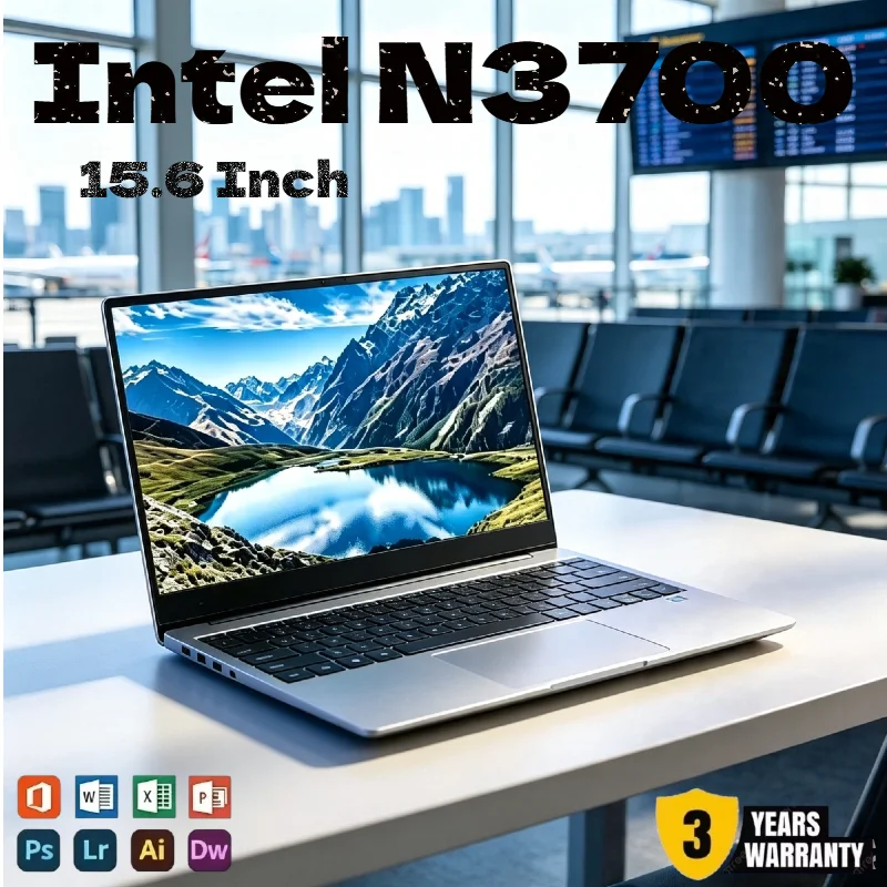 High Performance Pro Laptop Intel N3700 15.6", 16GB RAM 2TB SSD 1.6-2.4GHz Turbo Ultra Slim Gaming Computer