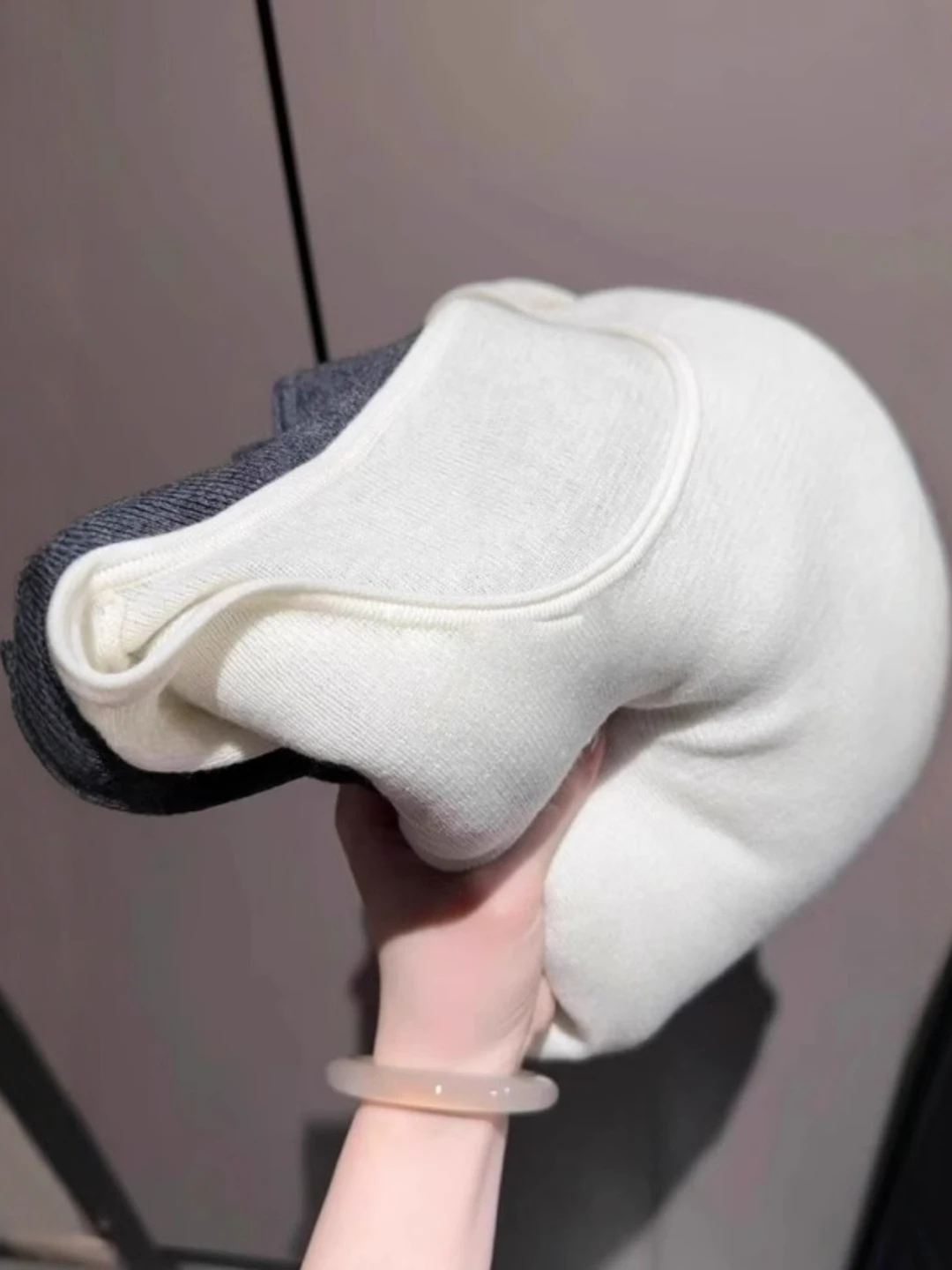 Soft Long Sve Camere Knitted Sweater Women's Autumn Winter Warm Fitting Slimming Base Layer Top White mat Sle