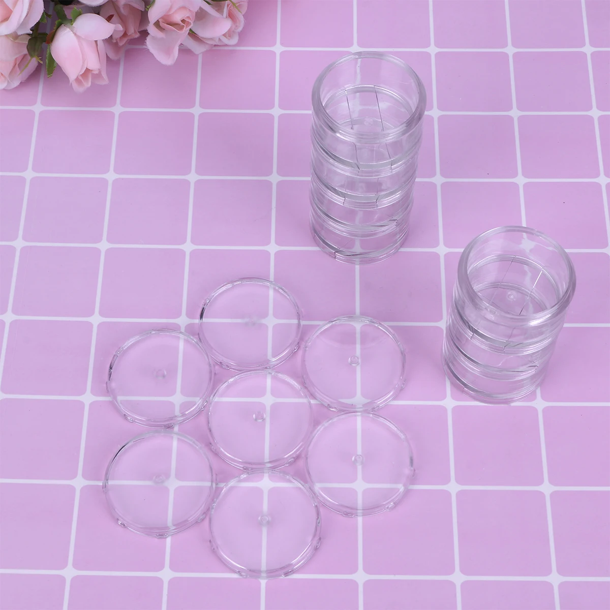 7 أيام المحمولة واضح تكويم حبة صندوق صغير مختومة الطب المنظم جولة حالة أسبوعية تخزين الحاويات السفر ودية 7