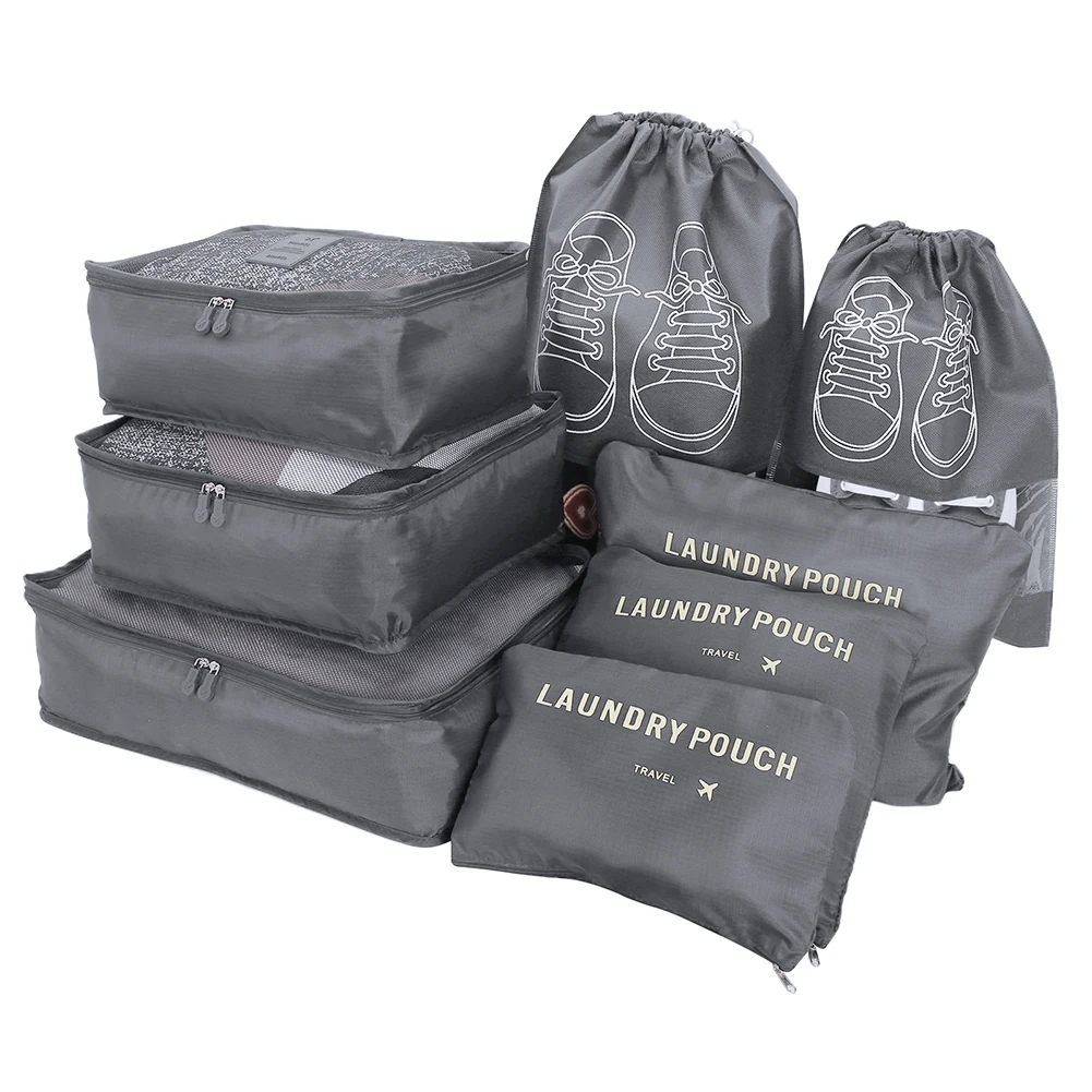 

6Pcs Multifunction Travel Bags Waterproof Clothes Storage Luggage Organizer Pouch Packing Cube Men And Women Travel Storage Bags