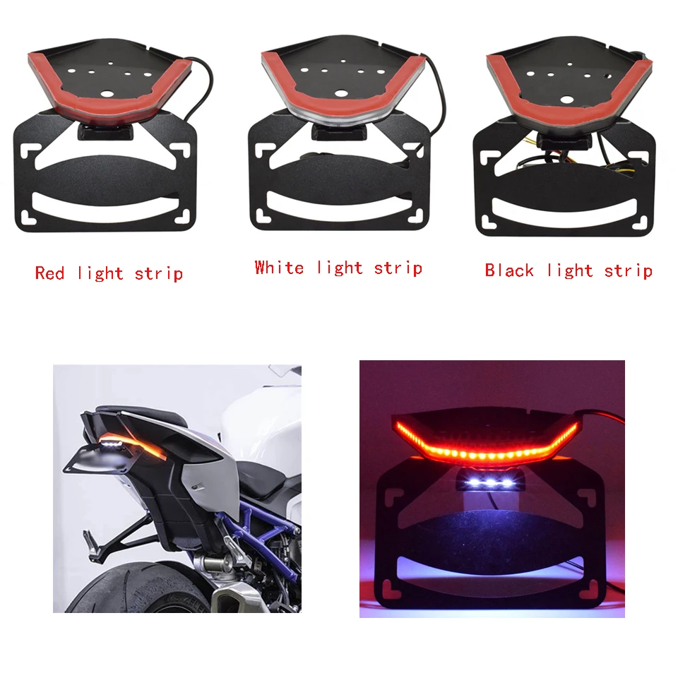 

For BMW S1000RR M1000RR S1000 M1000 RR ABS 2020-2023 Motorcycle Rear License Plate Holder LED Taillgiht Integrated Frame Bracket