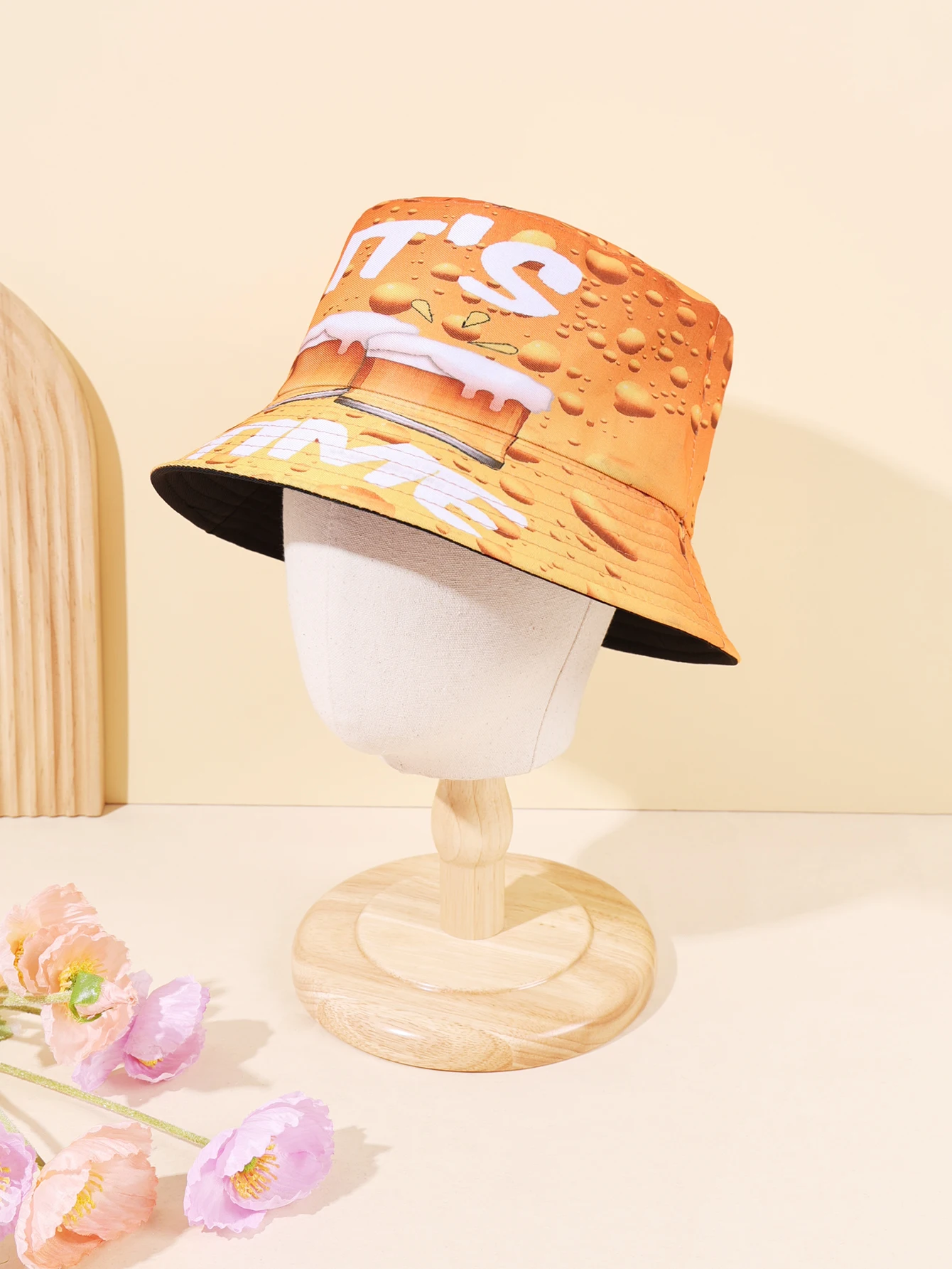 1PC Fun Beer Cup Fisherman's Hat, made of breathable soft fabric, eye-catching and personalized trendy accessory