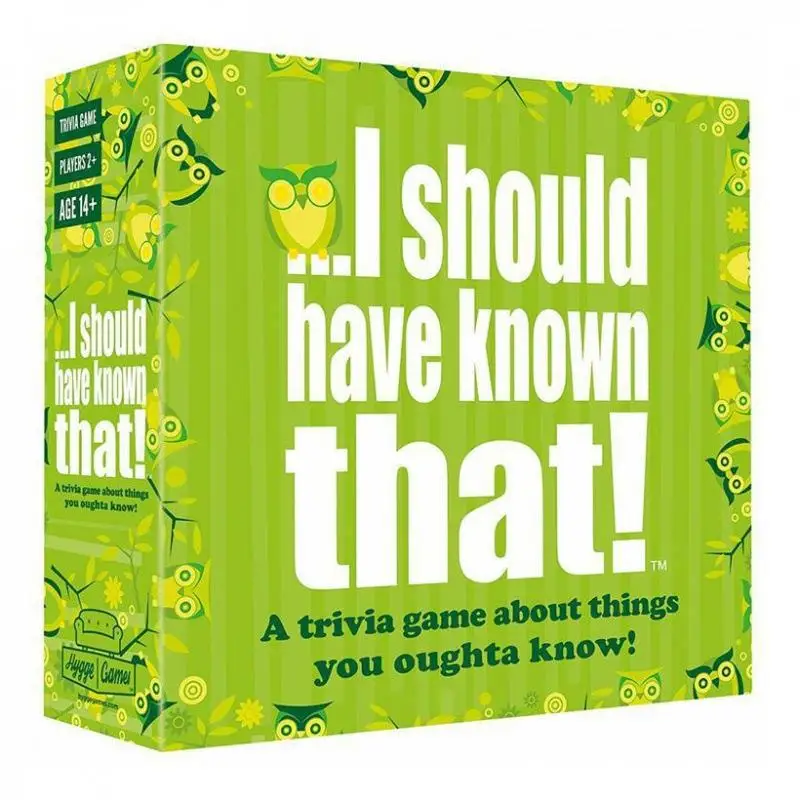 I Should Have Known That! Card Game Green Board Game 110 Cards with 400 Questions About Things That You Should Know Card Game