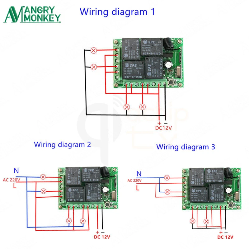 433.92 mhz interruptor remoto sem fio universal dc12v 4ch relé módulo receptor e 5 peices 4 canais rf remoto 433 mhz transmissor