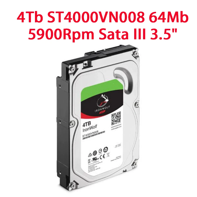 Für Seagate IronWolf 4 TB ST4000VN008 Nas Sata 6 GB/S 5900 U/min 64 MB Cache 3,5 Zoll interne Festplatte HDD