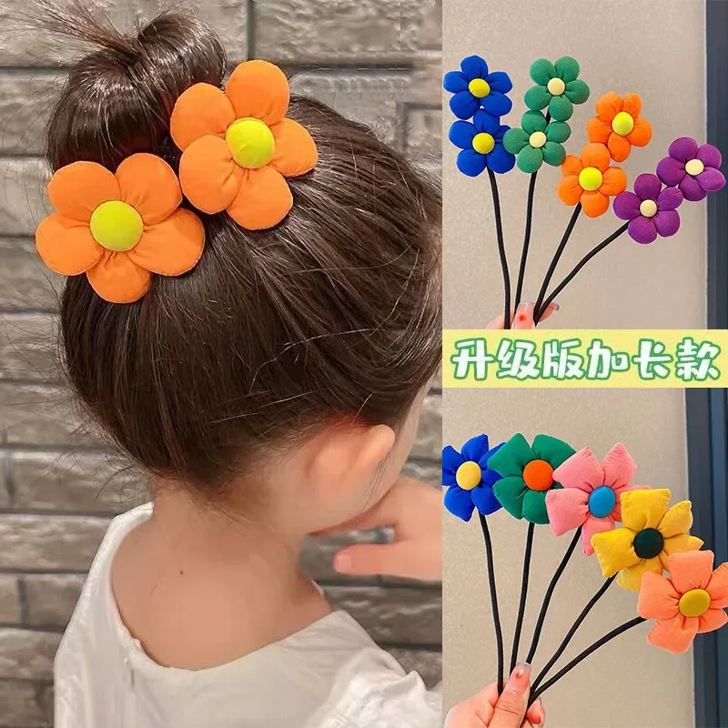 Children Flower Hair Bun Maker Floral Donut Updo Hair Stick DIY Plate Hair Bendable Hairband Hair Accessories Gift