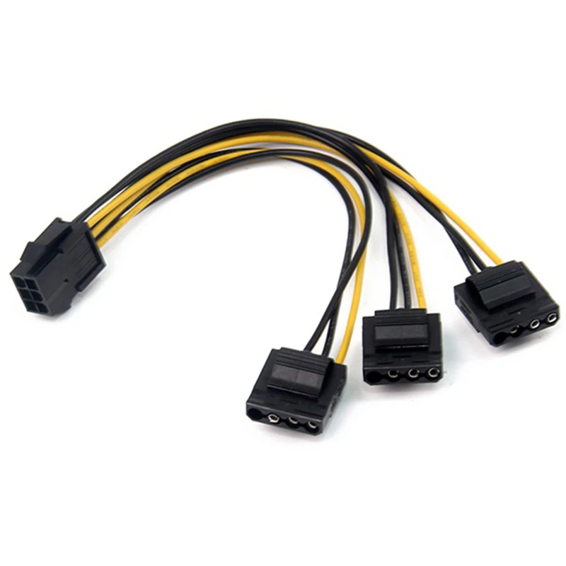 

NEW-3 X Molex 4 Pin To 6-Pin PCI Express Video Card Pci-E ATX PSU Power Converter Cable Molex To Pcie 6 Pin To 4 Pin Adapter