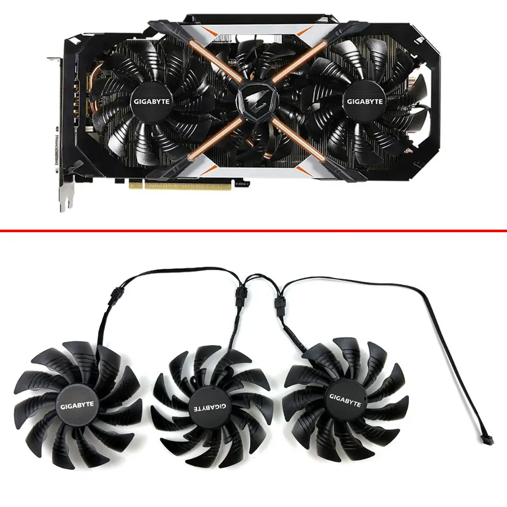 

T129215BU 95MM 4PIN GTX1080TI GPU fan For Gigabyte AORUS GTX1070 1080 1080TI Xtreme Edition Graphics card cooling fanS