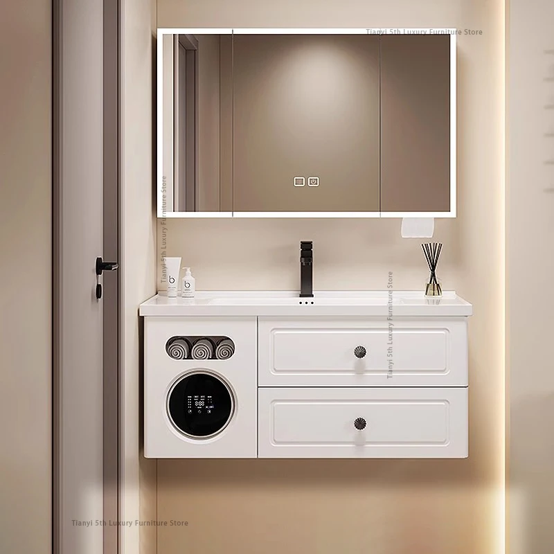 

Умный скандинавский керамический шкаф для ванной комнаты, комбинированный алюминиевый сплав, оригинальные полки для зеркала для ванной комнаты, мебель для дома Arredo Bagno FYBC