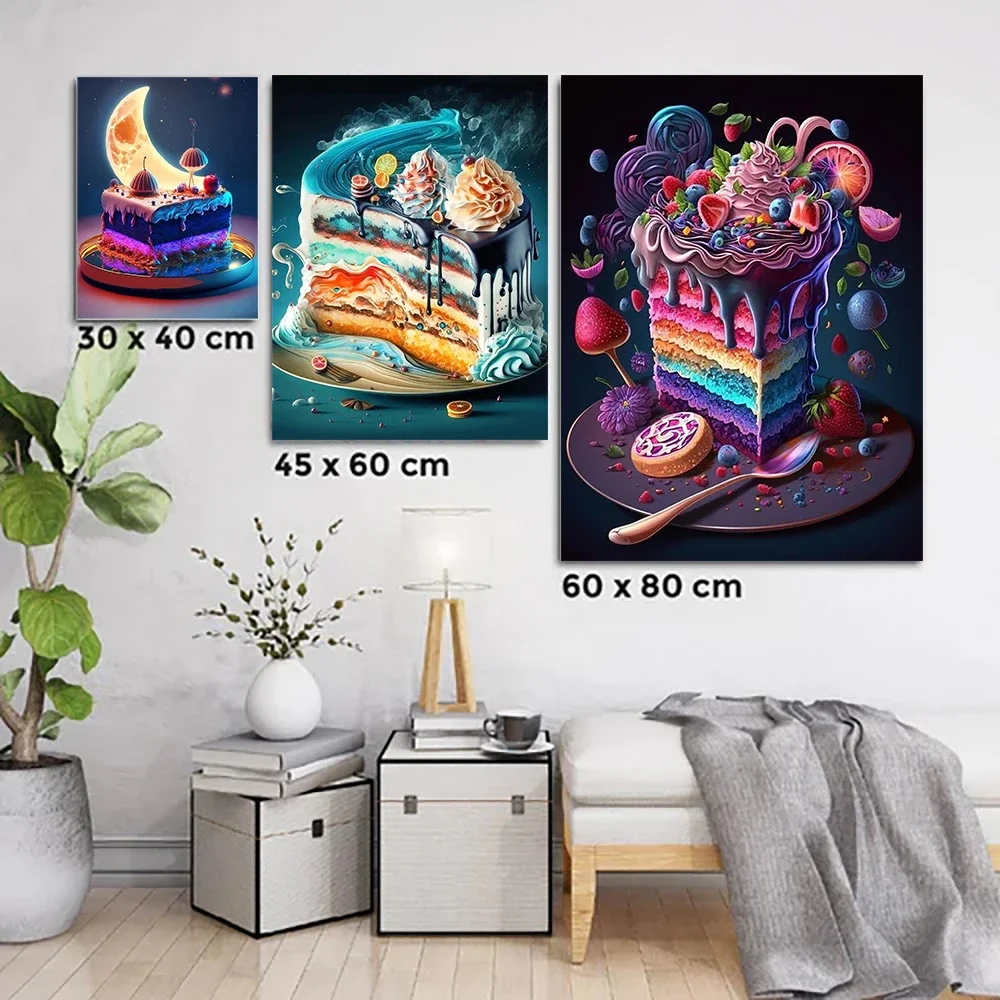 YOUQU Diamond Painting Cartoon Mosaic Picture Dessert Cake DIY5D Diamond Embroidery Cross Stitch Decoration Holiday Gifts