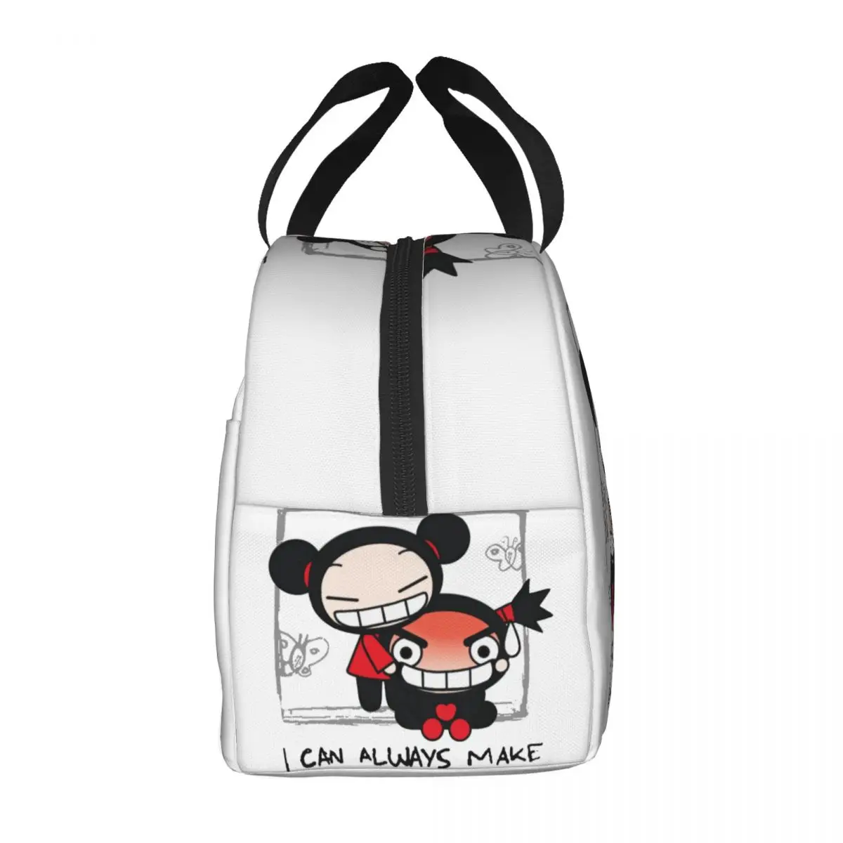 Cartoon Anime Pucca Funny Love Insulated Lunch Bag Portable Cooler Thermal Bento Box For Women Kids School Food Tote Bags