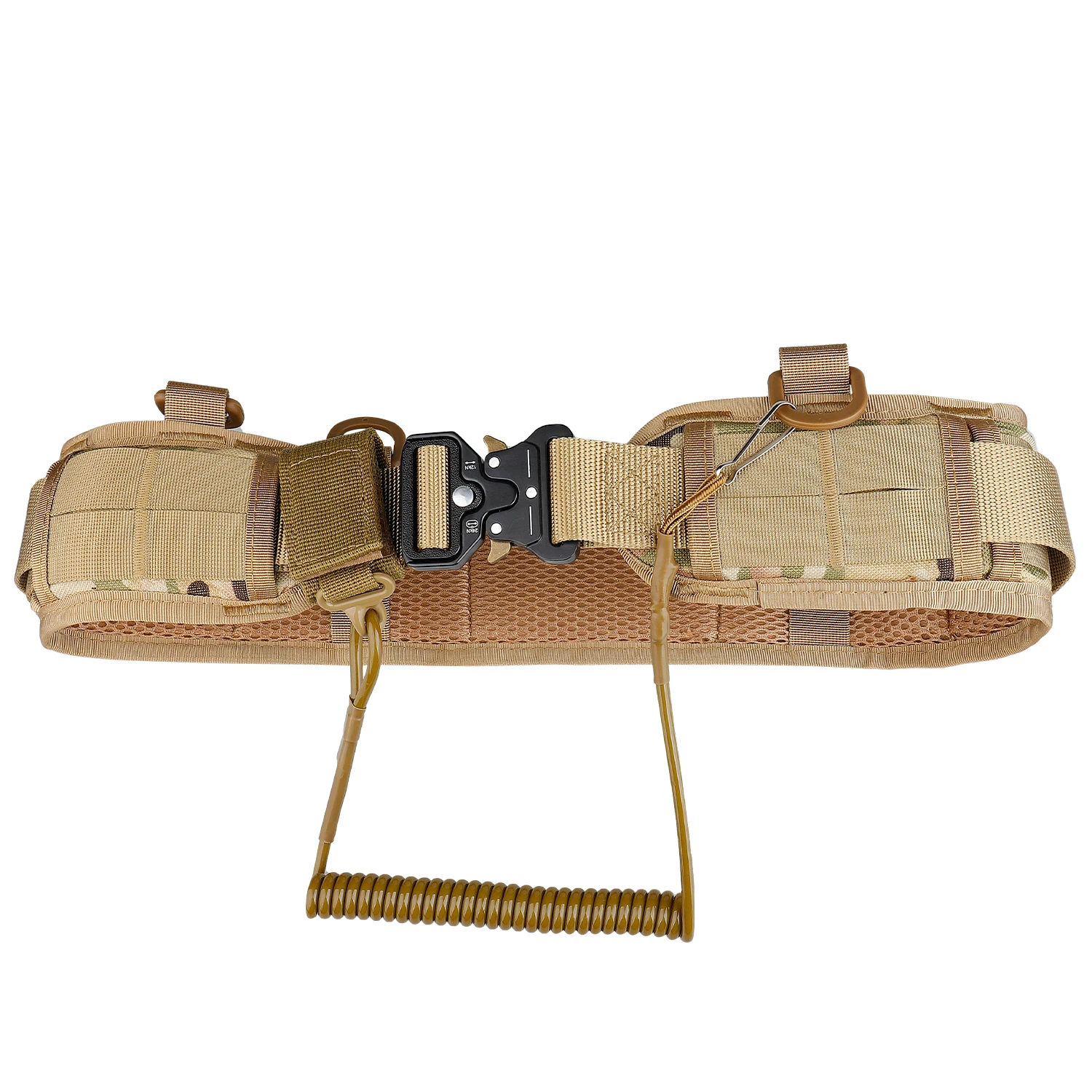 XC Tactical Lanyard Spring Rope Outdoor Hiking Camping Anti-lost Phone Key Chain Molle Military Backpack Attactment Spring Strap