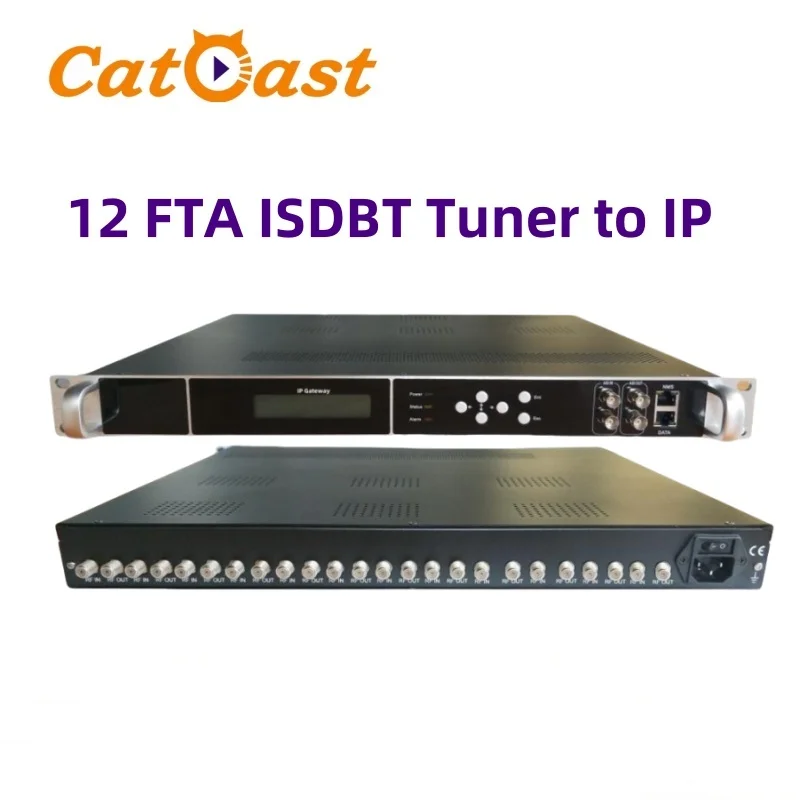 

12 FTA ISDBT Tuner to IP Gateway Cable TV Digital Headend Satellite to IPTV Gateway